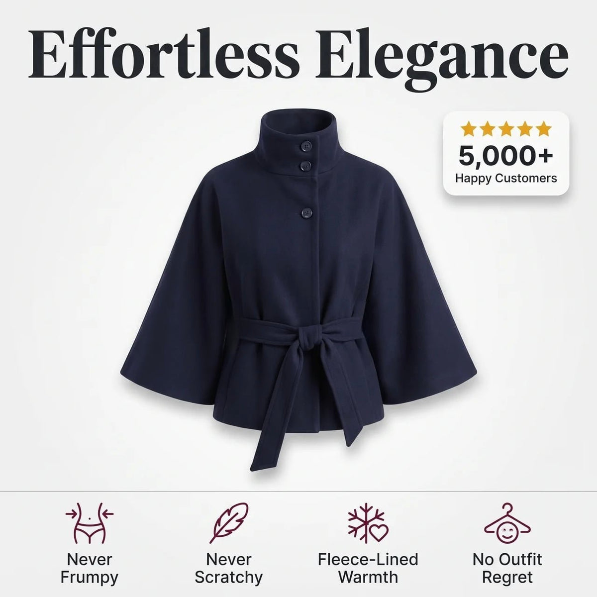 Belted Cape Jacket - Fleece Society