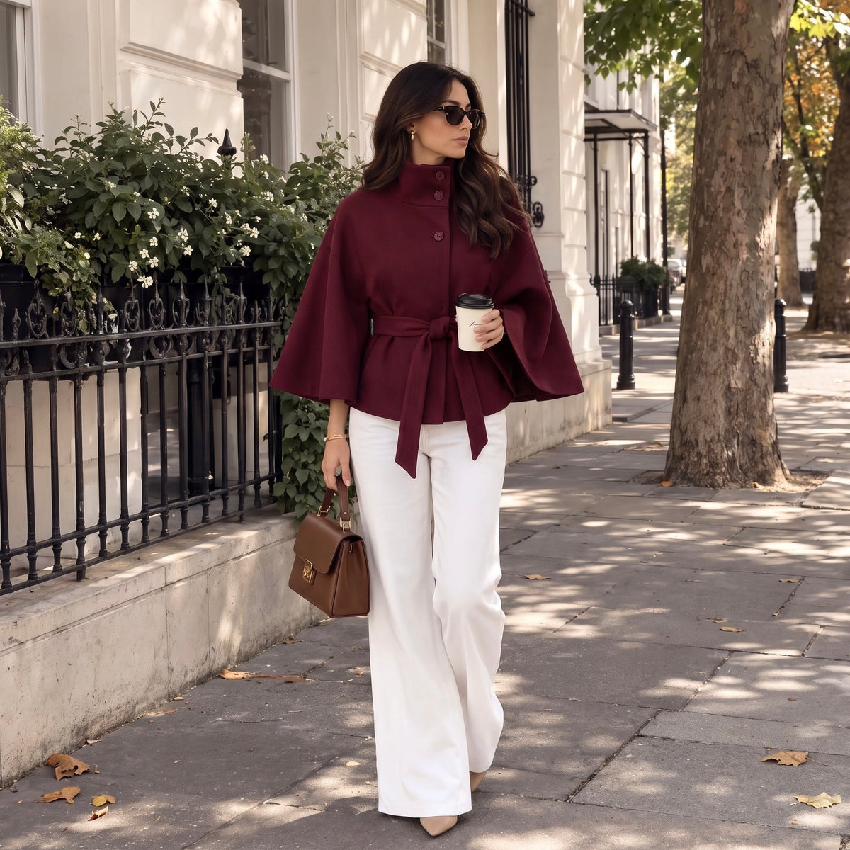 Belted Cape Jacket - Fleece Society