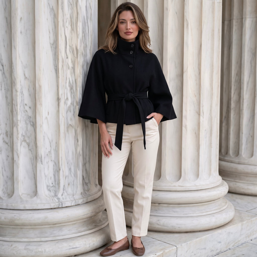 Belted Cape Jacket - Fleece Society