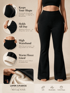 Fleece Lined Flare Pants — High Waisted Winter Trousers - Fleece Society