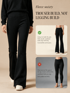 Fleece Lined Flare Pants — High Waisted Winter Trousers - Fleece Society